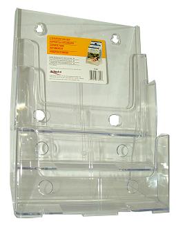 Deflecto Brochure Holder 3 Tier A4 Desk or Wall